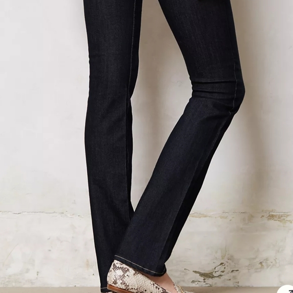 Anthropology x Paige Hidden Hills High Rise  Straight Rosalie Dark Wash Jeans 25 - Picture 5 of 9